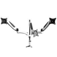 Pince de bureau en aluminium 15 -- 24 ''Ressort à gaz 3 bras de support de moniteur Support de moniteur