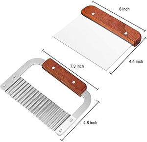 Wooden Soap Loaf Making <b>Mold</b> Set, Contains a Rectangle Silicone <b>Mold</b> with Wood Box + a Wooden Cutter Base + 2 Metal Cutters - Product Image 3