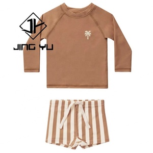 Maillot de bain bébé tendance, protection UV, néoprène, manches longues, imprimé, short, maillot de bain pour enfants, ensemble deux pièces - Product Image 3