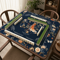 Tapete de Lujo Plegable y Portátil Antideslizante para Mesa de Mahjong Americana, 33x33 Pulgadas, Impermeable, Reductor de Ruido, de Caucho Natural