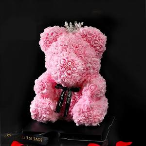 Haute qualité 25cm saint valentin PE mousse fleur couronne éternelle Rose ours pour anniversaire et fête des mères cadeau - Product Image 6