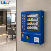 Distributeur automatique miniature multi-usages LIFUN, mural, capacité de 100 articles, kiosque de vente au détail en libre-service, collations, boissons, métal, anglais