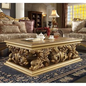 Luxury Handcrafted Antique Gold Stool – Solid Wood Accent <b>Table</b> for Elegant Living Room Decor - Product Image 1