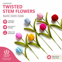 Fleurs de tulipes artificielles en polyester, décorations moelleuses pour la maison et les fêtes, produit transfrontalier très vendu pour la Fête des Mères