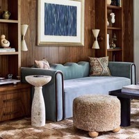 Nouvelle Arrivée Repose-Pieds de Canapé Personnalisé en Velours avec Base en Bois Massif, Pouf Ottoman pour Salon, Chambre d'Enfant, Chaise de Jeu
