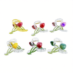 Fermaglio per capelli Tulip Claw Clip da 8 cm con design floreale per donne e ragazze - Product Image 2