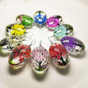 Wholesale18x25mm Epoxy Tree of Life Pendant Charm - Bright Glitter Resin Keychain Necklace Puller Gift for Women Home Door Decor