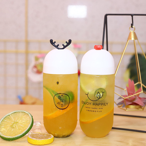 PET Plastic Square Juice Bottle 500ml Empty Beverage Water Bottles With Cap For Tea Smoothie Juice Packaging - Product Image 1