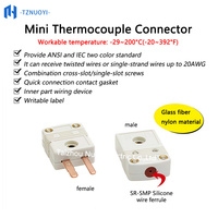 Connecteur thermocouple miniature de type U à broche plate SMPW-U-MF mâle/femelle (types C/J/T/K/S/R/E) OEM/ODM IP65 Nylon PA