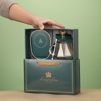 Ensemble de tasses en verre 2024, boîte cadeau, tasses à café, tasse chauffante électrique, chauffe-tasse USB pour bureau