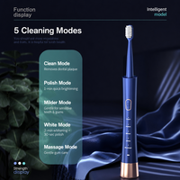 Brosse à dents ultrasonique rechargeable 31000 VPM, étanche IPX7, écran LCD, 5 modes, 45 jours d'autonomie, chargement USB, soins bucco-dentaires en voyage