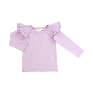 Camisetas de manga larga con <span class=keywords><strong>cuello</strong></span> redondo para niñas pequeñas, camisetas de color sólido para niños, camisetas casuales con volantes, camisetas con diseños elegantes para niñas - Product Image 6