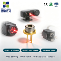Diode laser NIR UOC (Near Infrared) 880 nm 1,9 V 10 mW TO-18 à montage traversant pour modules de détection optique industrielle