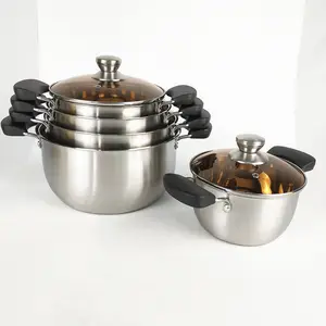 Kitchen Accessories Stainless Steel Cooking Pot 10pcs-Set Inductional Cookware Soup Pots