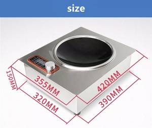 Placa de Inducción Integrada Comercial de 3000W de Acero Inoxidable con 4 Pantallas LED Digitales y Ajuste de Temperatura para Uso en Restaurantes - Product Image 4