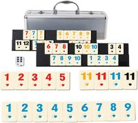 Jeu de société Rummy personnalisé en ivoire, modèle 106, avec logo personnalisé au dos, marque JUXING, en boîte, Chine