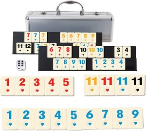 Jeu de société Rummy personnalisé en ivoire, modèle 106, avec logo personnalisé au dos, marque JUXING, en boîte - Product Image 6
