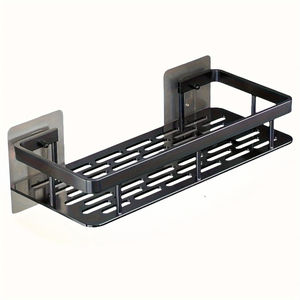 Cesta de Almacenamiento de Aluminio para Montar en la Pared, Sin Necesidad de Taladrar, Diseño Moderno, <span class=keywords><strong>Material</strong></span> Metálico Resistente, Apta para Baño y Cocina - Product Image 1