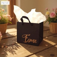 Luxury <strong>Best</strong> <strong>Selling</strong> Santa Christmas Black Paper Shopping Gift Favor Bags with Custom Gold Foil Stamp logo for <strong>Bridesmaids</strong>