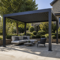 Gazebo en aluminium Jiake avec toit bioclimatique motorisé à lames orientables pour projets d'utilisation en extérieur, jardin, villa, terrasse, patio