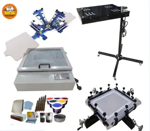 New Cheap multicolor manual hand operation 4 color 2 station flat surface direct T-shirt clothes screen printing machine