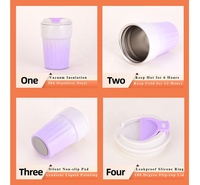 Tasses à café isothermes classiques carrées en acier inoxydable imprimées sur mesure 400 ml, gobelet de voyage à double paroi avec couvercle, tasse de bureau sans BPA