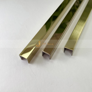 Profilé décoratif en acier inoxydable 304 en forme de U EX473, finition PVD couleur, pour design d'intérieur de luxe - Product Image 4