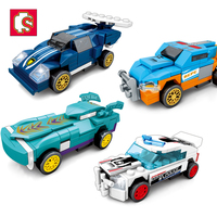Sembo Block 607200, jouets éducatifs pour enfants, bricolage, assemblage amusant, mini voiture de course à tirer en arrière, kit de briques, ensembles de blocs de construction pour enfants