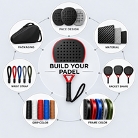 Raquettes de padel pas chères 3k 12k 18k en fibre de carbone, raquette de padel professionnelle en fibre de carbone, logo personnalisé