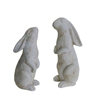 Lianda Antique Style Jardin Animal Figurine Mignon Ciment Lapin Statue pour Cour Décoration Knick-Knacks