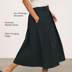 <span class=keywords><strong>Pantaloncini</strong></span> Bermuda a Vita Alta con Logo Personalizzato per Donne, Gamba Larga Plissettata, Stile Casual per Uso Quotidiano e Vacanze OEM ODM - Product Image 2