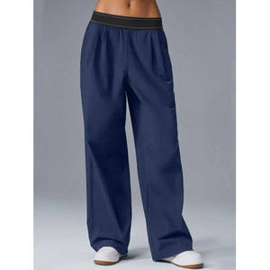 Pantalones Anchos de Crepé Elástico y Transpirable para Mujer, Cintura Elástica, Primavera, Tallas S M L, Ajuste Cómodo, Casual - Product Image 5