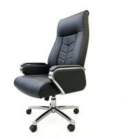 Chaise de bureau de direction ergonomique pivotante en cuir PU réglable au design moderne