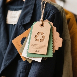 Etiquetas Personalizadas para Ropa, Varias Formas Disponibles, Papel Kraft Ecológico con Orificio para Logotipo de Marca de Ropa - Product Image 6