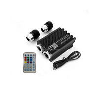 Kit de plafonnier de voiture 12V 32W à double port, LED RVBW à fibres optiques, effet scintillant et étoile filante, contrôle par application et télécommande, étanche IP44