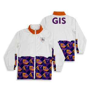 เสื้อกันลมแบบมีซิปรูดมีฮู้ดสำหรับเล่นกีฬาพิมพ์ลายซับลิเมชันงานตามสั่ง - Product Image 2