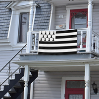 Drapeau de Bretagne 90x60cm 150x90cm 100% polyester, symbole régional breton de la région de France avec œillets métalliques, décoration intérieure et extérieure
