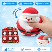 Jouet Squishy Géant Père Noël en TPR à Remontée Lente Anti-Stress Cadeau de Noël