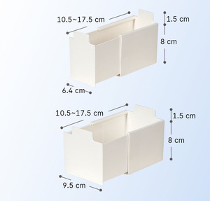 Organisateur de tiroir en plastique extensible et réglable, boîte de <span class=keywords><strong>rangement</strong></span> blanche en plastique à tirer pour l'organisation et le <span class=keywords><strong>rangement</strong></span> de la cuisine - Product Image 3