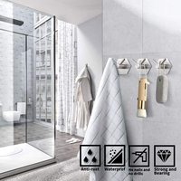 Sondoly Crochets auto-adhésifs pour porte murale, cintres pour porte de cuisine en acier inoxydable