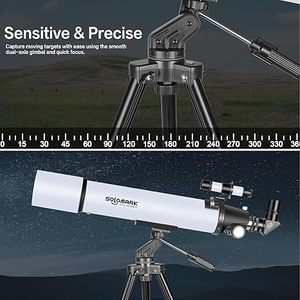 Teleskop Dewasa Solomark Berdaya Tinggi 80m Lensa Objektif 80mm Tripod Aluminium Alloy yang Dapat Disesuaikan Adaptor Ponsel Tas Pembawa Olahraga - Product Image 6