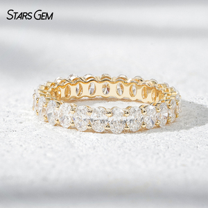 Bague éternelle Starsgem 2.23ctw en or massif 10K avec diamants ovales D VS cultivés en laboratoire - Product Image 6