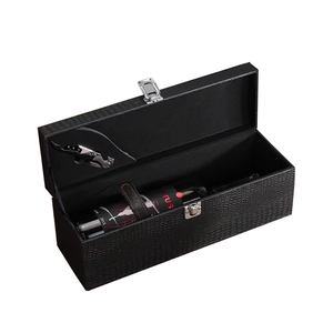 Custom Rectangle Handmade Double Wine <strong>Box</strong> PU Leather <strong>Wood</strong> Leatherette <strong>Tools</strong> Kit <strong>Box</strong> for Champagne Liquor Spirits - Product Image 4
