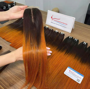 Combo cheveux raides cuticules alignés faisceaux de cheveux avec fermeture à lacet-Combo os cheveux raides pour perruque - Product Image 1