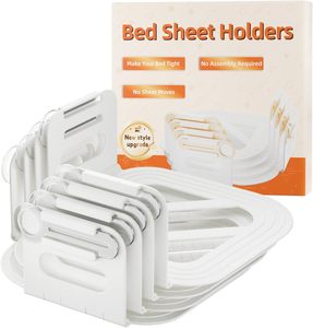 <b>Bed</b> <b>Sheet</b> Holder with Strips <b>Fitted</b> <b>Sheet</b> Strips Holder Bedding Fastener No More Loose <b>Sheet</b> Fits Mattress Easy Installation - Product Image 1