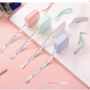 Hot Selling 1.5M <b>Mini</b> Square Keychain Measure Dual <b>Scale</b> Inch Cm Auto Retractable Soft Measuring Tape for Home Use - Product Image 6