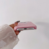 Coque de téléphone chic et féminine en métal argenté avec cœur en tissu pour iPhone 18 17 Pro Max 16 15 14 13, texture tweed bohème, protection intégrale