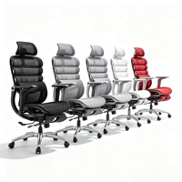 Chaise de bureau ergonomique à dossier segmenté, maille respirante, dossier haut, réglage multi-angles, roulettes silencieuses pour bureau à domicile