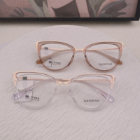 Gafas de Lectura con Montura Completa, Diseño Geométrico Moderno, Estilo Ojo de Gato, Ligeras, Unisex, para Todas las Formas de Rostro, Estilo Coreano