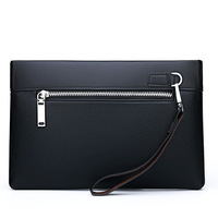Tas Clutch PU Desainer Mewah Pria, Dompet Selempang, Kapasitas Besar, Tahan Air, Penutup Ritsleting, Bisnis Kasual